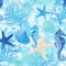 8 yd. Full Bolt: Fabric Editions Turquoise Sea Life Cotton Fabric